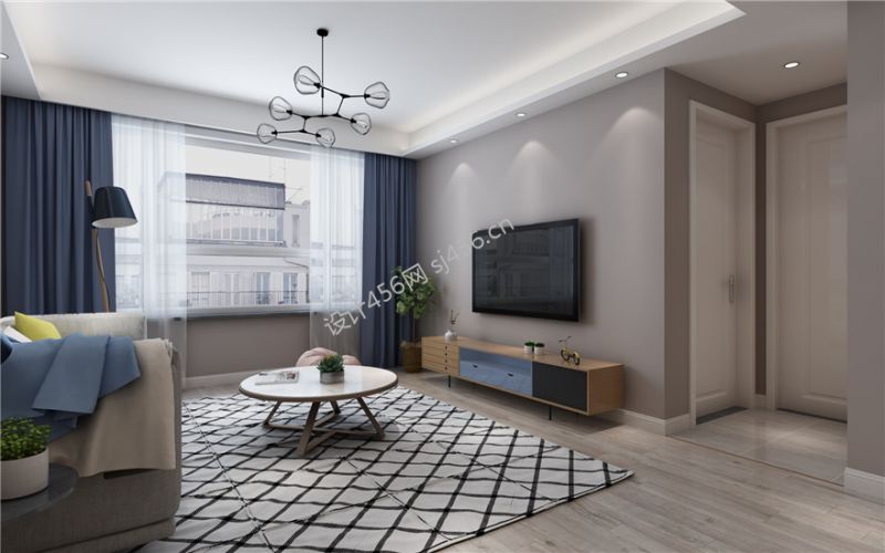 2020简约现代客厅装修图 2020现代客厅圆茶几效果图