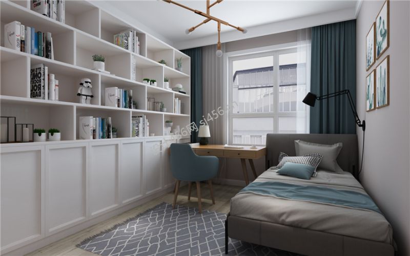 2020简约现代书房图片欣赏 2020布艺榻榻米床图片