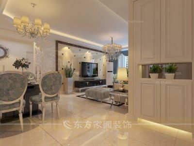 鼎世华府110平三居现代风格装修案例