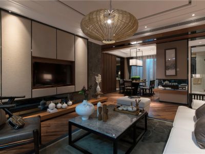 中海·凤凰熙岸125㎡三居室中式风格装修案例