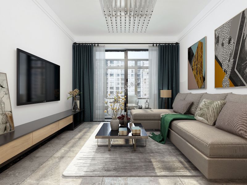 简约现代客厅电视墙背景装修图片