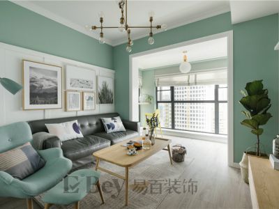 万嘉国际绿色系北欧风格装修案例