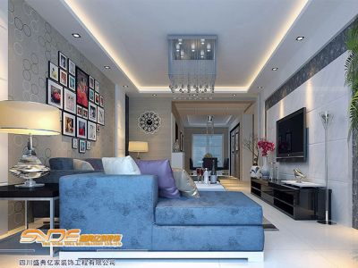 金域蓝湾109平现代三居装修案例