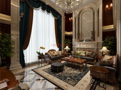沈阳龙发装饰通化丽景人家960平法式古典装修效果图