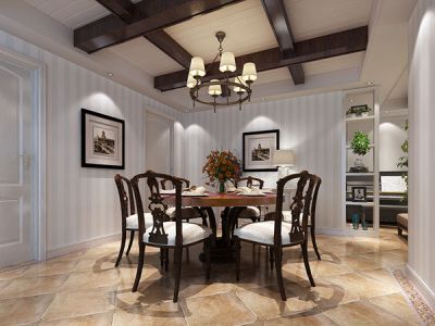 翡翠国际社区130平混搭风格装修效果