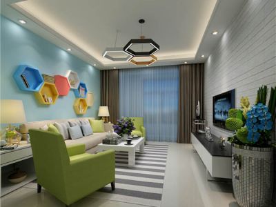 浪琴湾105平现代简约风格装修案例