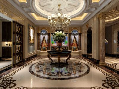 沈阳龙发装饰通化丽景人家960平欧式装修效果图