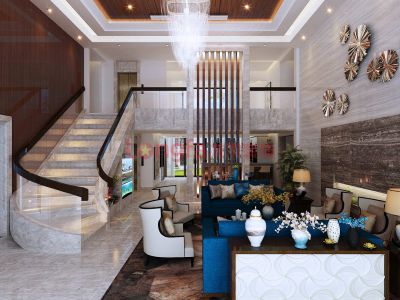 沈阳龙发装饰通化丽景人家960平港式装修效果图