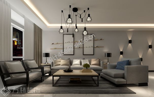 简约风格三居室客厅沙发墙装修效果图