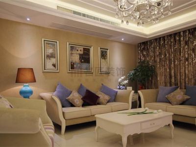 金色阳光简欧116平四居室装修案例