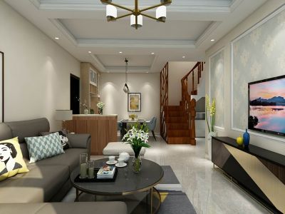 明珠新城106平三居混搭风格装修案例