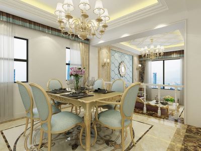 五洲华府160平三居欧式风格设计案例赏析