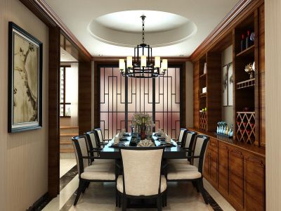 香槟城190平四居中式风格装修案例赏析
