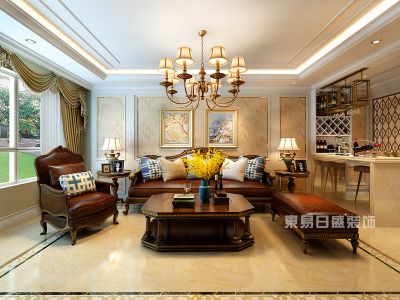 雅宾利花园132平美式装修风格效果图