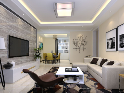 汇鑫广场120平米三居室现代风格装修效果图