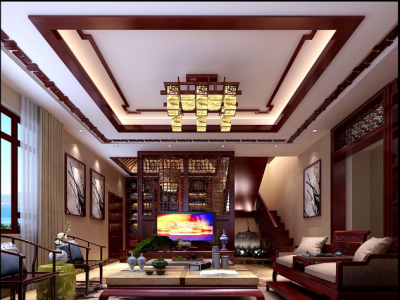 融逸和居230平米别墅中式风格装修效果图