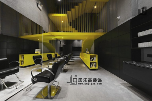 黑+黄经典“层迭”美发空间 美发店装修颜色搭配须慎重