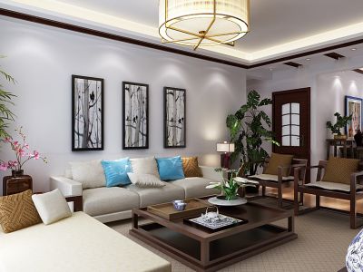 【朗华装饰】公园美地 新中式装修案例