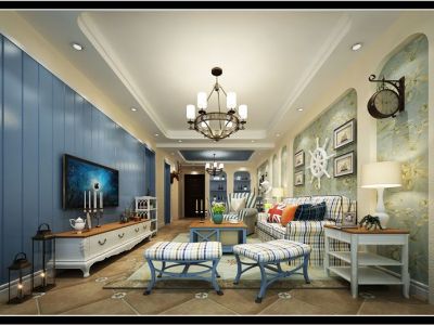 梧桐雨90㎡地中海风格两居室装修案例