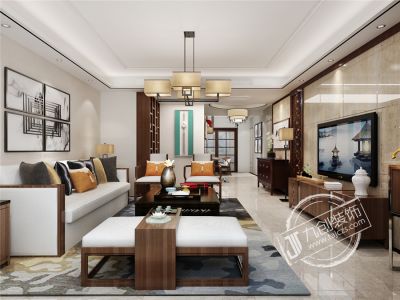 天外上璟中式158平四居室装修案例