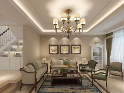 鹿城苑240平米别墅简美风格装修效果图