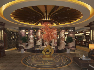 澳门豆捞1100平米中式风格装修效果图