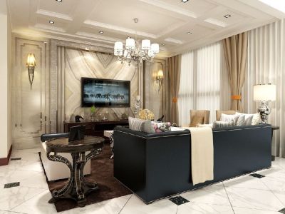 廊坊香城壹号150平米简欧风格装修案例