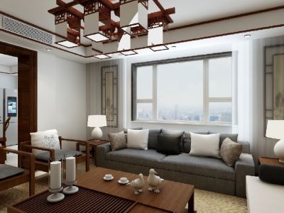 廊坊文华苑115平米新中式风格装修案例