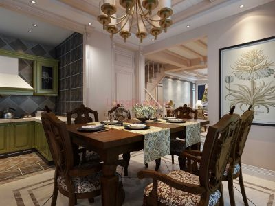 沈阳龙发装饰黄龙溪谷240平洋房美式装修