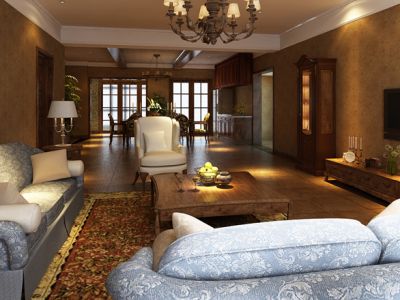 盛润锦绣城160平米美式风格装修效果图