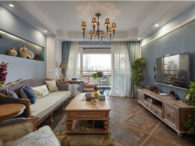 绿都澜湾124平米混搭风格装修案例