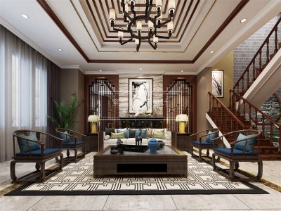 平门府500平米别墅中式风格装修效果图