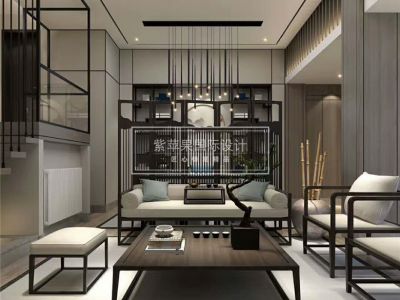 建发独墅湾310平米别墅新中式风格装修效果图