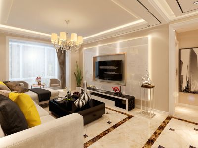 哈尔滨华润装饰 红星威尼斯81㎡三室两厅现代效果图