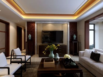 涪滨映像120㎡新中式三居室装修案例