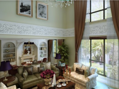 中惠沁林山庄300平米简欧风格别墅装修案例