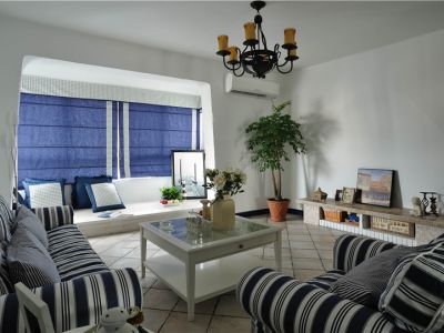 观澜鹭岛地中海96平三居室装修案例