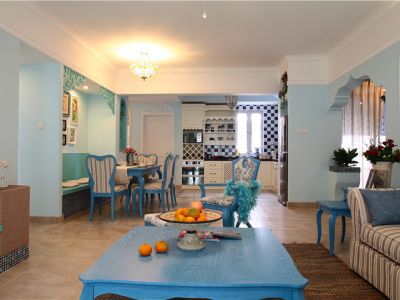 银海中心地中海104平三居室装修案例