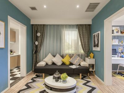 信和御龙山北欧110平二居室装修案例