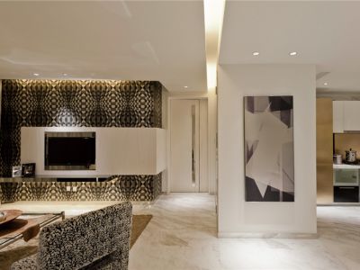 紫御熙庭现代简约98平三居室装修案例