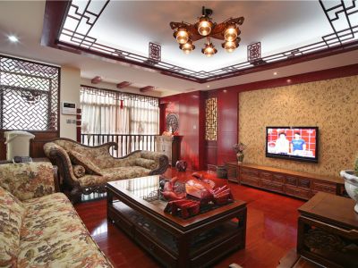 瀚城国际新中式84平二居室装修案例