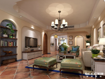 碧桂园城市花园150平四居美式风格装修案例