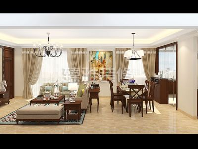 星汇名庭左辅140平米欧式装修案例