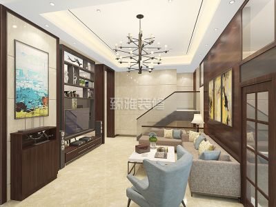 骏景峰天誉庭187平米中式风格复式装修案例