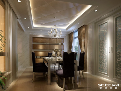 嘉瑞苑二期174平四居新古典风格装修案例赏析