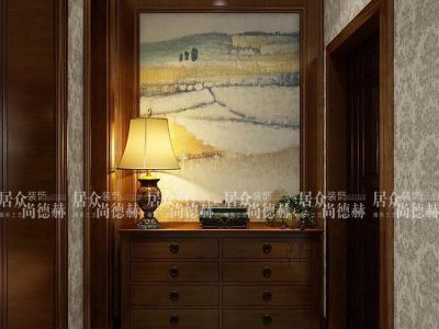 中正乐居180平米三居室美式风格装修效果图