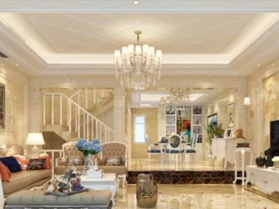 荷兰岛郁金香庄园450平简欧装修