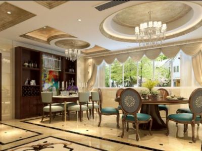 金汇熙园220平欧式装修