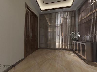 华发蔚蓝堡150平米三居室新中式风格装修效果图