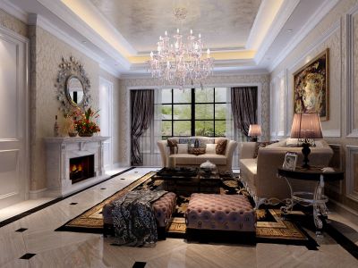 闽江世纪城欧式风格平层150平装修案例